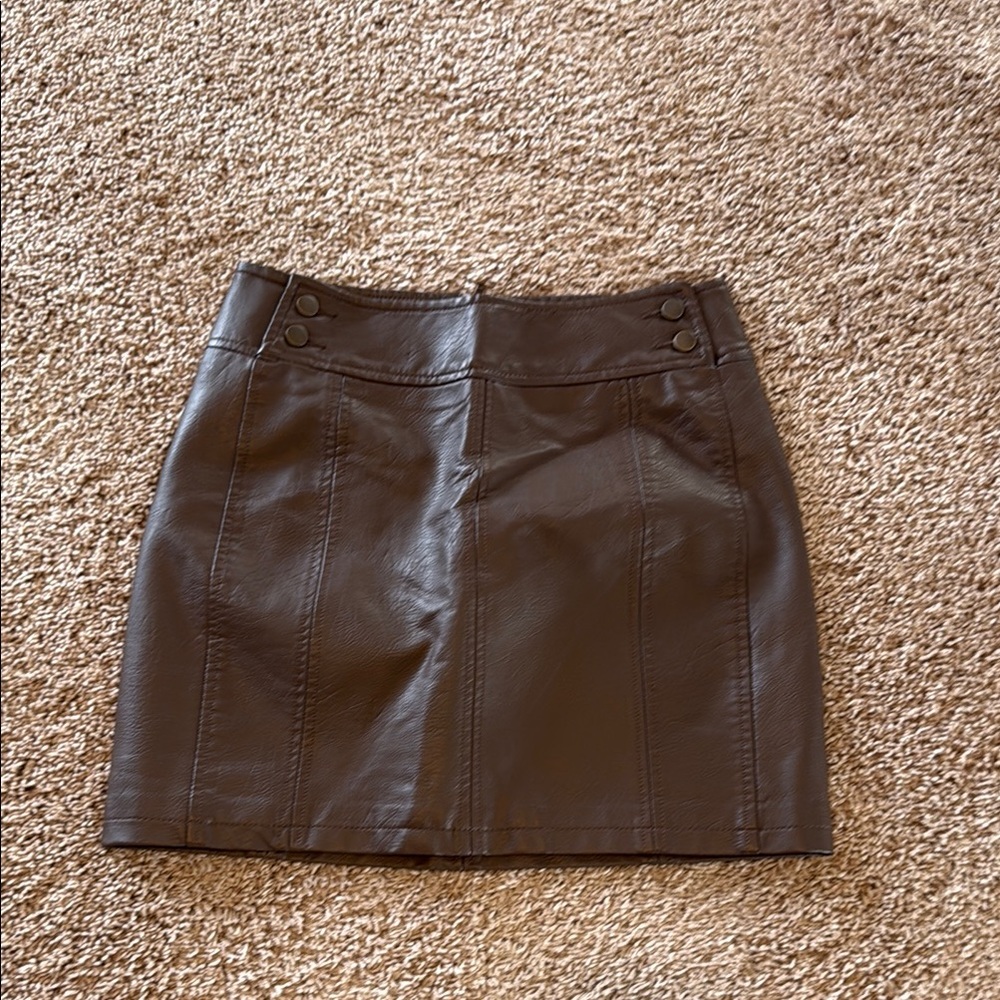 Free People Brown Mini Pencil Skirt Casual